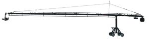A close-up of a fishing rod against a white background.